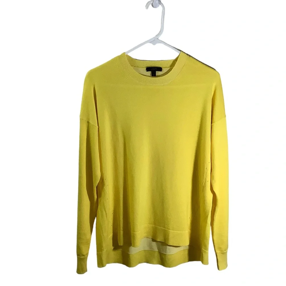J. Crew Long Sleeve Wool Cotton Blend Crew Neck Sweater